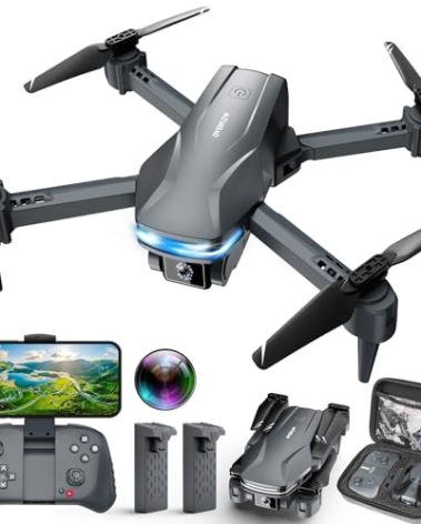 Drones with Camera for Adults 1080P HD Foldable Drone with Carrying Case Drones for Kids with One Key Take Off/Land, 3 Speed Mode, 360° Flip