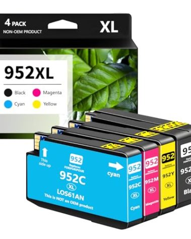 952XL Ink Cartridges Combo Pack Replacement for HP 952 952XL Printers Ink Compatible for HP OfficeJet Pro 8710 7740 8720 8210 8715 7720 8702 8725 8740 8730 Printers (Black Cyan Magenta Yellow)
