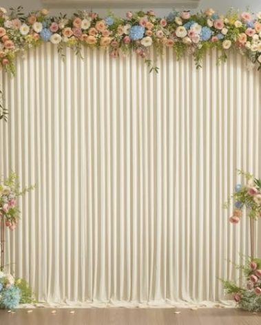 10x10 Beige Backdrop Curtain for Wedding Parties Wrinkle Free Beige Photo Curtains Backdrop Drapes Fabric Decoration for Baby Shower Photoshoot 5ft x 10ft,2 Panels