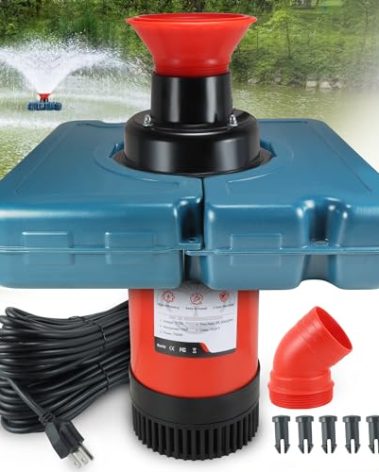Goldlife Pond Fountain Aerator, F1-4 1HP 750W 110V PowerfuI Floating Pond Fountain Pump With 100 FT Power Cord, Outdoor Pond Aerating Fountains Cascade Pump for Small Large Ponds Lake Pond Jet System