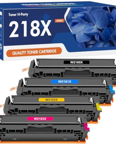 218X Toner Cartridges 4 Pack 218A 3301cdw Compatible Replacement for HP 218X 218A Color Laserjet Pro MFP 3301cdw 3301fdw 3201dw 3301sdw Printer W2180X High Yield Ink Set (B/C/Y/M)