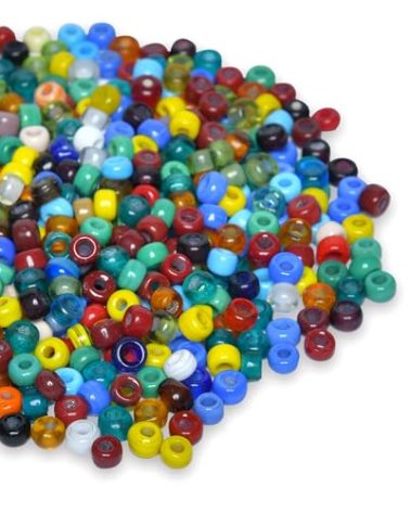 Craft Attic 1/2 LB Bag of Assorted Pony/Crow Glass Beads for Jewelry Making, Lampwork Bead Mix for Bracelets and Necklaces, Crafting Beads Supplies Kit, Large & Small Beads (Crow Beads Mix)