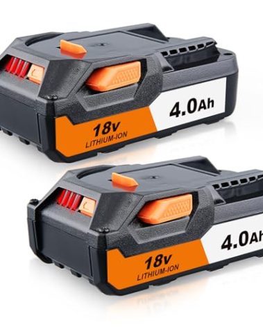 GROWFEAT 2Pack 4.0Ah 18V Replacement for Ridgid 18V Battery Compatible with Ridgid Battery R840087 R840086 R840085 R840083 R840089 AC840085 AC840086 AC840087P AC840089 Li-ion