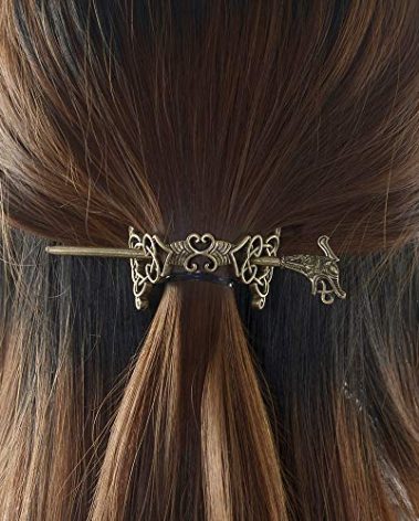 Large Celtic Knots Dragon Hairpins –Norse Viking Crown Hair Jewelry for Long Hair Braids Barrettes Vintage Viking Runes Women Girl Hairpin Hair Clips Stick Irish Slide Accessories