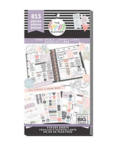 me & my BIG ideas Sticker Value Pack - The Happy Planner Scrapbooking Supplies - Free Spirit Theme - Multi-Color - Great for Projects, Scrapbooks & Albums - 30 Sheets, 813 Stickers Total