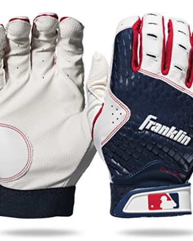 Franklin Sports MLB Batting Gloves - 2nd Skinz Batting Gloves - Adult Baseball Batting Gloves - Adult L Navy Batting Gloves for Hitting - Adult Large