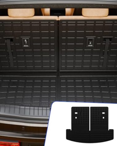 Rongtaod Cargo Mat Compatible with 2024 2025 2026 Hyundai Santa Fe Trunk Mat Cargo Mat Cargo Liner All Weather Santa Fe Accessories (Trunk Mat with Backrest Mat)