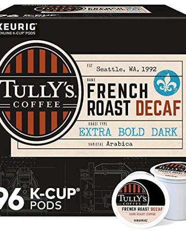 Tully's Coffee French Roast Decaf, Keurig Single-Serve K-Cup Pods, Dark Roast, 96 Count