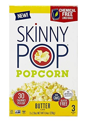 SkinnyPop Butter Popcorn, 2.8 Oz, 3 Ct