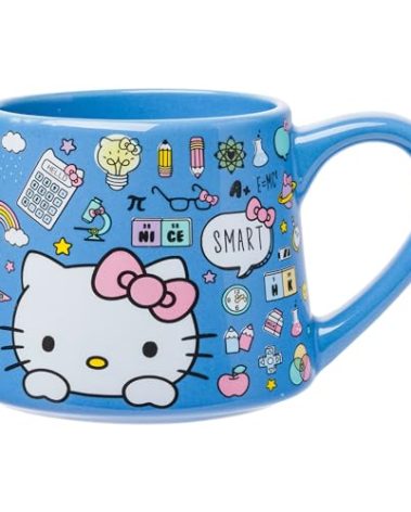 Silver Buffalo Sanrio Hello Kitty Back to School Tapered Pottery Mug, 14 Ounces