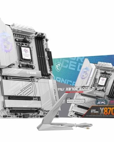 MSI MPG X870E Edge TI WiFi Motherboard, ATX - Supports AMD Ryzen 9000/8000 / 7000 Processors, AM5-80A SPS VRM, DDR5 Memory Boost 8400+MT/s (OC), PCIe 5.0 x16, M.2 Gen5, Wi-Fi 7, 5G LAN