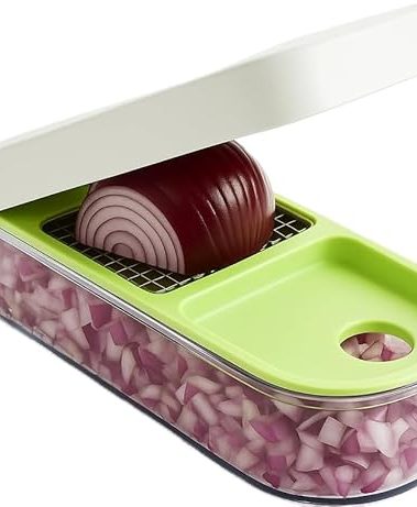 Vidalia Chop Wizard, Vegetable and Fruit Chopper with 2 Cup Base, Stainless Steel Blades, Dishwasher Safe