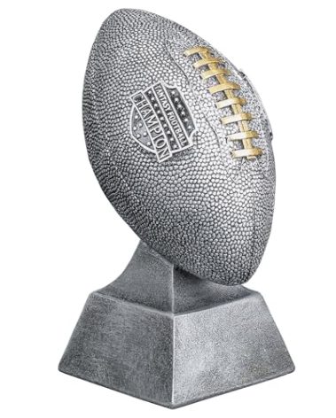 Decade Awards Fantasy Football Champion Trophy - 6 Inch Tall - FFL Winner Award, Silver - Engraved Plate on Request