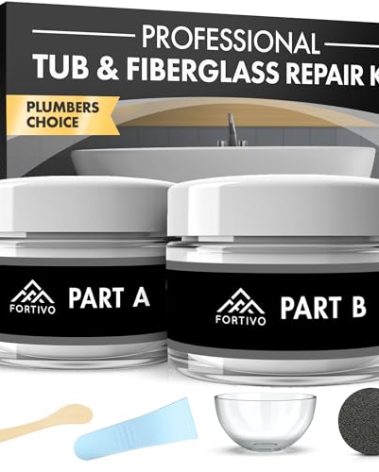 White Porcelain Repair Kit, Fiberglass Tub Repair for Sink, Shower, Countertop, and Tile - Acrylic Tub and Cracked Porcelain Sink Repair