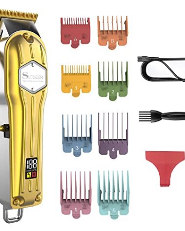 SURKER Hair Clippers for Men - Barber Hair Cut & Beard Trimmer Grooming Kit - Professional Rechargeable Cordless Quiet