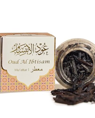 Oud Al Ibtisam Muattar Bakhoor by Dukhni | 1 jar X 40 Grams | Arabic Bakhoor Incense | Aromatic Wood Chips | Warm Floral Oud Blend | Perfect for Prayer Time | Ramadan & Eid Gifts