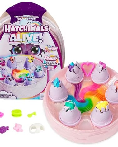 Hatchimals Alive, Rainbow Hatchery with 6 Mini Figures in Color Reveal Eggs & Over 10 Accessories, Kids Toys for Ages 3 and up