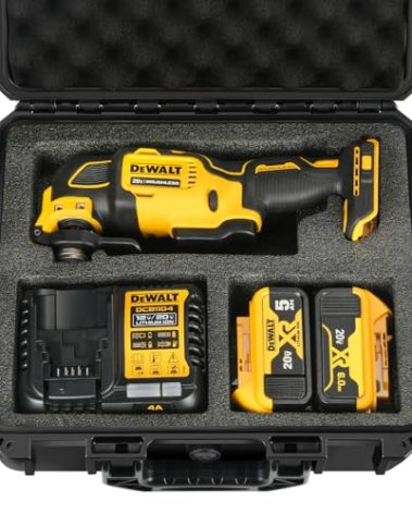 Case for Dewalt Oscillating Multi Tool - Waterproof Hard Tool Box for Dewalt Multi-Tool: DCS356B | DCS354B | DCS353B, Power Tool Kit Bag for Dewalt 20V Max Oscillating Tool/Battery/Charger (Case Only)