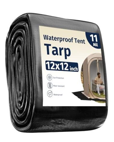 EAST OAK Waterproof Tarps for Outdoors as Tent Floor Mat for EAST OAK Screen House & Pop-Up Tent 12 x 12 FT, 11 Mils Thick, Multipurpose Protective Tarps, Tarp Waterproof, Sun Protection, 147" x 170"
