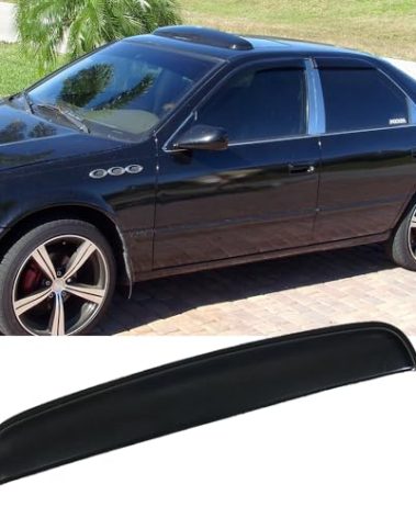 STARTSHIP RN110 Universal Rain Snow Guard Sun Roof Wind Deflector,1pcs 43" Tape-On Dark Smoke Auto Moonroof Window Visor Fit The Sunroof/Moonroof Which is Not Wider Than 41.8".