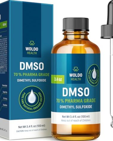 DMSO 70% with Demineralized Water 30% - Glass Bottle 3.38oz with Dropper