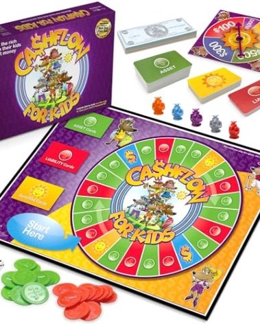 Rich Dad Cashflow Board Game for Kids, Children's Edition, Up to 6 Players, Ages 6+ - Fun and Educational Learning Games for Boys, Girls, and Family