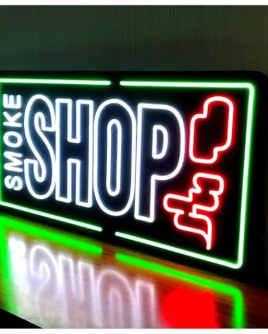 35"x18" Extra Large LED Smoke Shop Sign for Smoke Shop, Super Bright Unique Design Neon Sign with Sturdy Chain, High Visibility for Stores Retail Window
