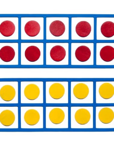 LEARNING ADVANTAGE Giant Magnetic Foam Ten Frames | Early Math Manipulative | 2 Frames with 20 Disks | Teach Number Concepts, Addition and Subtraction