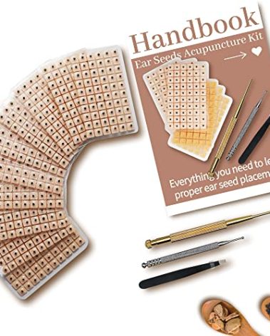 1200Pcs Ear Seeds Acupuncture Kit, Auricular Sticker Kit with Ears Seed, Acupuncture Pen, Acupressure Ear Chart,Tweezers