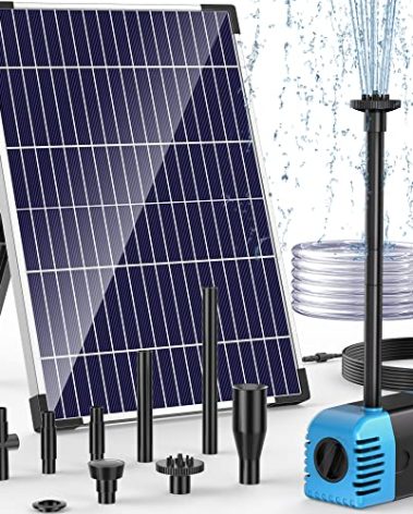 POPOSOAP Solar Water Pump 12W, Solar Water Fountain Pump with 160GPH Submersible Pond Pump Adjustable Flow for Solar Fountain, Pond, Fish Tank, Garden, Pool, Water Features