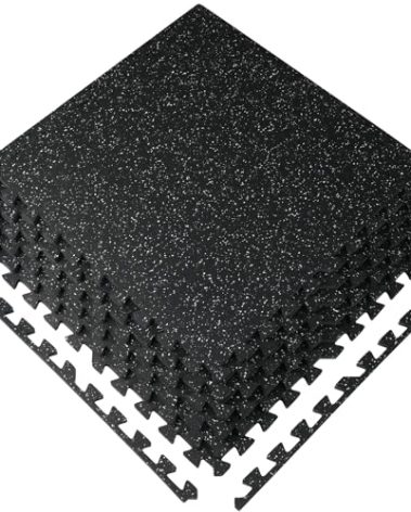 Vivaluz 0.56 Inch Thick 24 Sq Ft Gym Flooring for Home Gym, 6 Tiles Robust Rubber Top with Eva Foam Exercise Equipment Mats, Protective Flooring Puzzle Mat for Fitness Room
