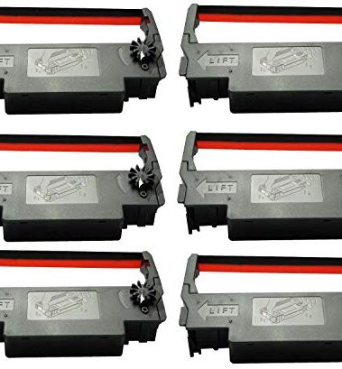 ERC-30 34 38 Ribbon Ink Cartridge Receipt Printer Black and Red, ERC30 Compatible with Epson Printer SNBC BTP-M280, BTP-M280A, BTP-M280B, BTP-M280D, BTP-M300, POS (6 Pack)