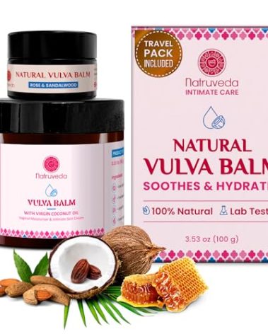 Natruveda Vulva Balm | Fragrance-Free & Hormone-Free Vulva Care Balm| Relieves Feminine Dryness, Itching & Irritation due to Menopause | USA Based Seller | Vaginal Moisturizer for Women - 3.53 oz