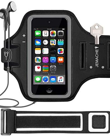 iPod Touch 7th 6th 5th Generation Armband. JEMACHE Gym Running Exercises Workouts Sport Arm Band Case for iPod Touch 7/6/5/4 Generation with Key Holder (Black)