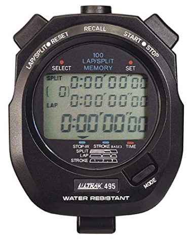 ULTRAK 495 100 Lap Memory Black Professional Stopwatches Continuous Display of Event Time New