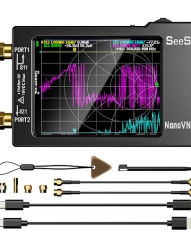 SEESII Nanovna-H Vector Network Analyzer,Upgraded HW3.6 10KHz-1.5GHz MF HF VHF UHF Antenna Analyzer, Measuring S Parameters, Voltage Standing Wave Ratio,Phase,Delay,Smith Chart,Support Data Storage