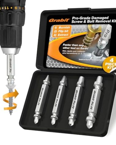 Alden 8440P Pro Grabit Broken Bolt and Damaged Screw Extractor 4 Piece Kit - Made in The USA