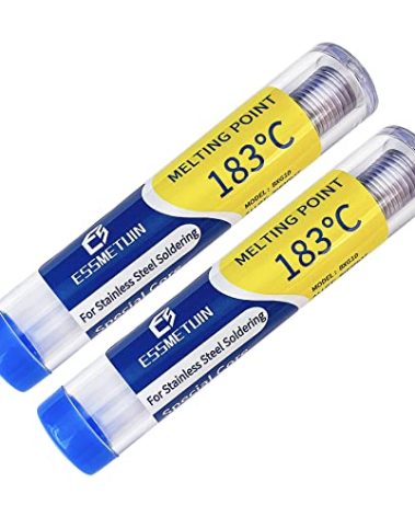 Essmetuin Special Core Solder Wire For Stainless Steel/Nickel Sheet/Zinc Flake/Copper/Iron Sheets/Aluminum Soldering, Multifunctional Core Solder Wire 1.0mm(0.04in) 1.4oz/2pack