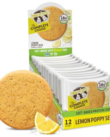 Lenny & Larry's The Complete Cookie, Lemon Poppy Seed, Soft Baked, 16g Plant Protein, Vegan, Non-GMO, 4 Ounce Cookie (Pack of 12)