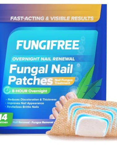 Nighttime Renewal Fungal Nail Patches: Fungus Nail Treatment Overnight Nail Repair for Nail Fungus Damage - 8 Hr Nail Treatment Restores Healthy Apperance (14 Patches)