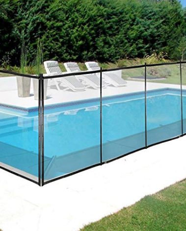 Happybuy Pool Fence, 4FTx 72FT DIY Pool Fences for Inground Pools, Removable Child Safety Pool Fencing, Swimming Pool Fence in Ground for Kids Safety, Black Pool Mesh to Protect Kids