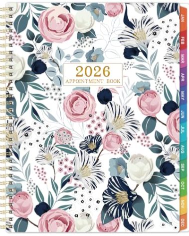 2026 Appointment Book - 2026 Daily Planner, Jan. 2026 - Dec. 2026, Weekly Appointment Book 2026, 2026 Hourly Planner with 30-Minute Interval, 8.5" x 11", Colorful Tabs