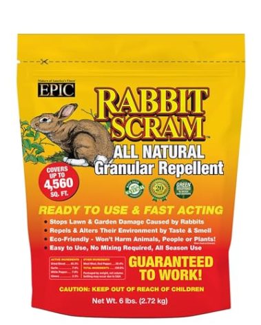 EPIC REPELLENTS Rabbit Scram All Natural Granular Repellent - All-Natural, Animal, People and Pet Safe Granule (6 lb Bag)