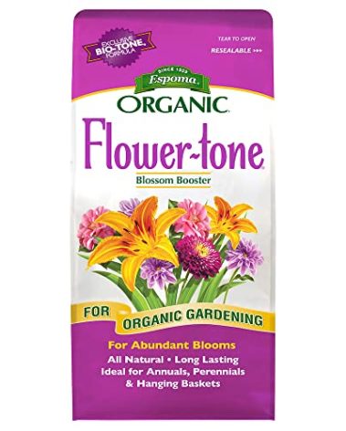 Espoma Organic Flower-Tone 3-4-5 Natural & Organic Plant Food; 4 lb. Bag; Organic Fertilizer for Flowers, Annuals, Perennials & Hanging Baskets. Blossom Booster