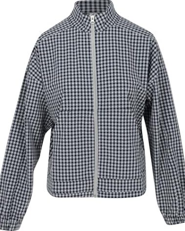 adidas Women's Ultimate365 Gingham Jacket, Collegiate Navy/Wonder Silver, XX-Large