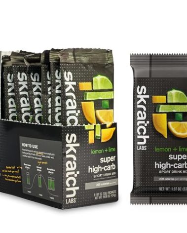 Skratch Labs Super High-Carb Drink Mix Packets - Carbohydrate Powder - Cluster Dextrin and Electrolytes - Endurance Energy- Energy Gel Alternative - Lemon/Lime - 8 Single Serving Packets - Non-GMO