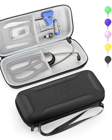 Stethoscope Case for 3M Littmann Classic III,Lightweight II S.E. Cardiology IV,Nurse Gift Hard Organizer Portable Carry Travel Cover Storage Bag with Vital Medical Supplies