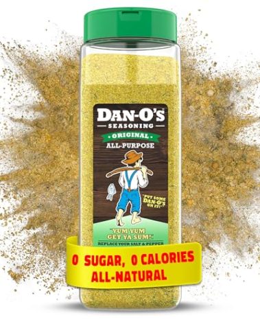 Dan-O's Original Seasoning - Great on Chicken, Meats, Veggies - All-Purpose, All-natural, Sugar Free, Zero Calorie, Savory Seasoning for Cooking Anything, marinade, rub, dips - Large bottle (20oz)