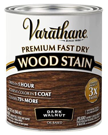 Varathane Premium Fast Dry Wood Stain, Quart, Dark Walnut