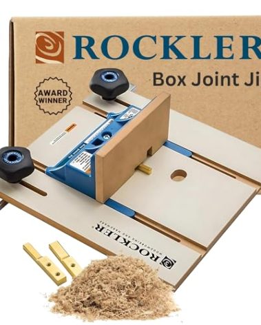 Router Table Box Joint Jig - Finger Joint Indexing Keys w/Three Finger Widths ¼”, ⅜” & ½” - Stable MDF Router Fence w/Low-Friction Melamine Coating - Knobs to Lock Platform w/ ¾” Miter Slot